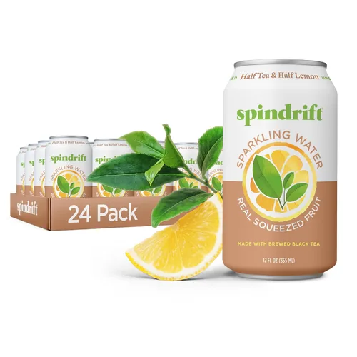 Vista 17 de Spindrift Agua con gas, sabor a bayas Belli, hecha con fruta exprimida real, latas de 12 onzas líquidas, paquete de 24 (solo 13 calorías por lata)