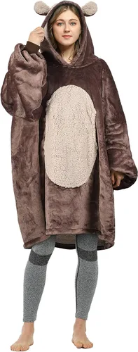 Vista 28 de Catalonia Sudadera con Capucha Manta Extragrande, Cómoda Sudadera Sherpa Usable, Regalo para Ella