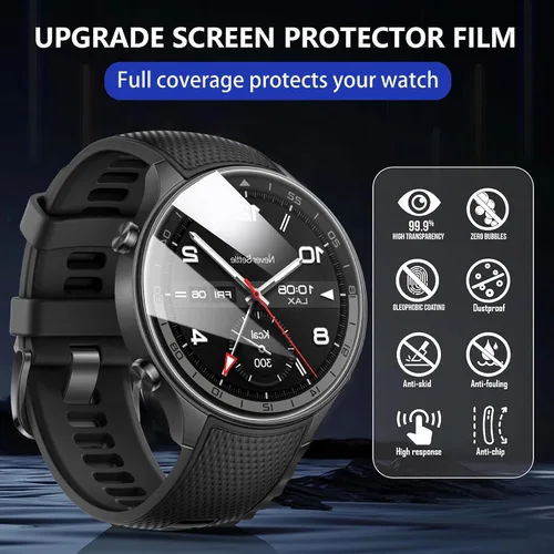 Vista 10 de Lamshaw Protector de pantalla de reloj inteligente militar compatible con Mingwear [3 unidades] Película protectora de pantalla de vidrio templado