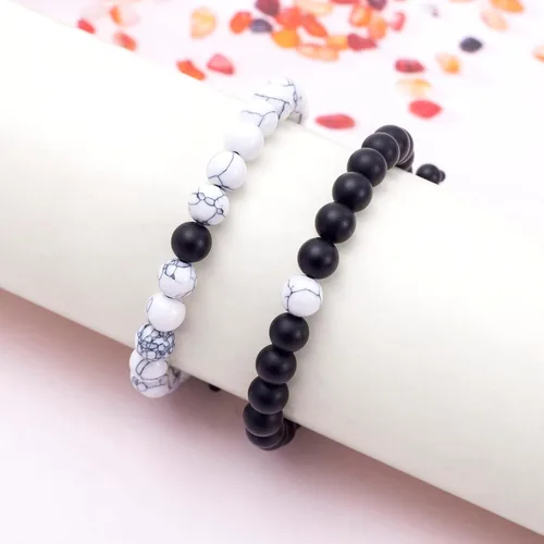 Vista 3 de FTCY Pulseras para parejas, para él y ella, regalos a juego, pulseras de joyería
