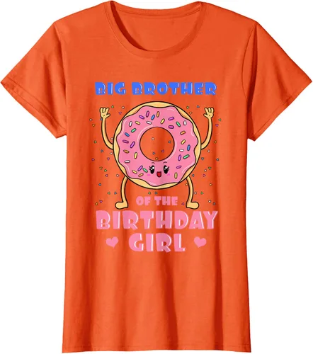 Vista 62 de Big Brother Of The Birthday Girl Donut Bday Party Bro Sib Camiseta, Negro, S