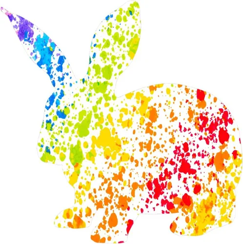 Vista 3 de Calcomanías de conejo para automóvil, calcomanías de acuarela de animales de arcoíris para automóvil, calcomanías de orgullo gay LGBTQ, calcomanías