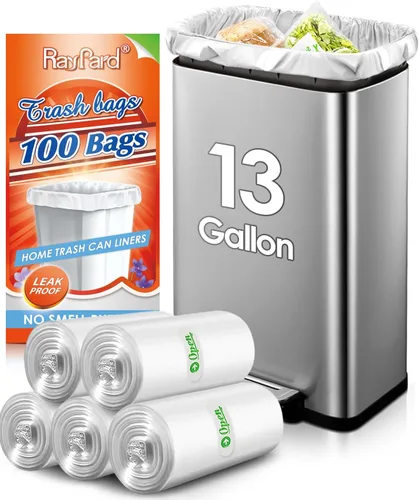 Vista 15 de Bolsas de basura pequeñas y fuertes de 6 galones (ajuste de 5.5-6 galones), 72 bolsas de basura de 25 litros para el hogar, oficina, cocina, baño