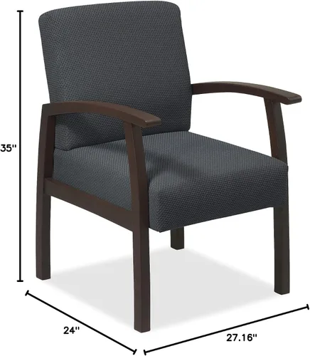Vista 8 de Lorell Silla de invitados de lujo, color espresso/carbón