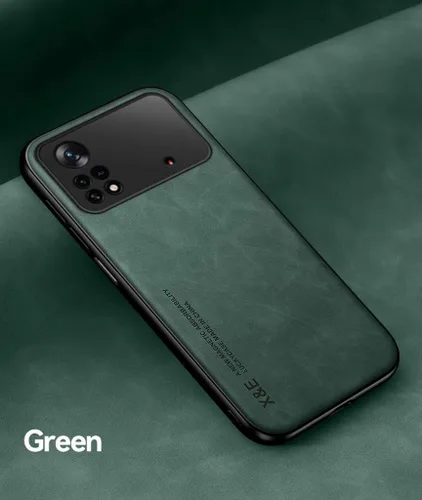 Vista 3 de Kepuch Funda Silklike para Xiaomi Poco X4 Pro 5G - Cubierta Parachoques Placa De Metal Incorporada Para Xiaomi Poco X4 Pro 5G - Verde Seda-Verde