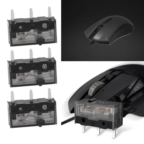Vista 3 de Micro Traders 4PCS Micro Switch GM 8.0 Mouse Switch 80M Life 3 Pin para Gaming Mouse Botón izquierdo y derecho reparación Accesorios de repuesto