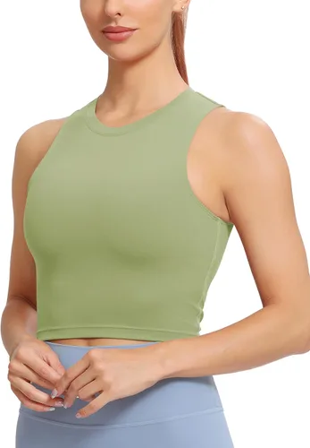 Vista 4 de Natural Feelings - Sujetadores deportivos sin mangas, con relleno extraíble, para mujer ombligueras para yoga, entrenamiento, correr