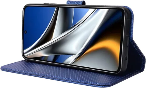Vista 5 de Funda para Xiaomi Poco M4 Pro 4G Funda de cuero, Funda para Xiaomi Poco M4 Pro 4G 2201117PI 2201117PG Funda de cuero PU Flip Cover Azul