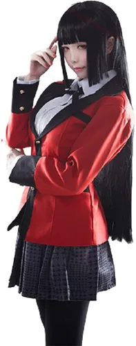 Vista 7 de Anime Kakegurui Jabami Yumeko - Disfraz de uniforme escolar para cosplay, conjunto completo para mujer