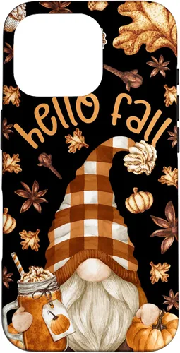 Vista 20 de Pumpkin Spice Coffee Hello Fall Funny Thanksgiving Gnome Case for iPhone 16