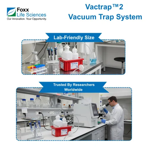 Vista 5 de Foxx Life Sciences Vactrap Vactrap Vactrap de laboratorio, botella de vacío de 2L + 1L, HDPE, Versallet de 2.087 in con dos HB de 1/4 pulgadas