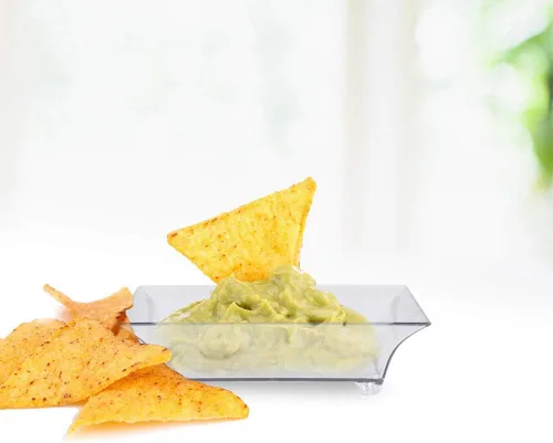 Vista 4 de Kingrol 150 platos de postre de plástico, mini mini platos cuadrados desechables para postres, aperitivos, salsas, degustaciones