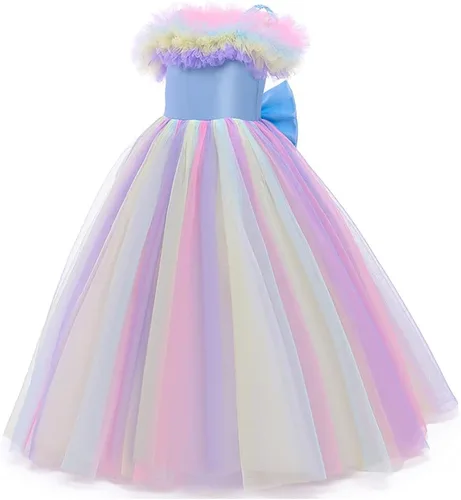 Vista 67 de Disfraz de unicornio para niñas, vestido largo de tul con diadema, fiesta de cumpleaños, carnaval, cosplay