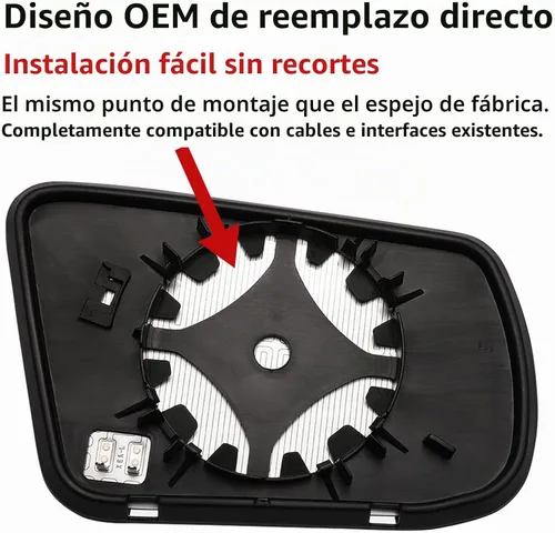 Vista 3 de Espejo lateral del conductor de repuesto para Nissan Altima 2013 2014 2015 2016 2017 2018 Sentra 2013 2014 2015 2016 2017 2018 - Cristal de espejo