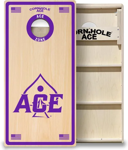 Vista 16 de CornholeAce ACE PRO Professional Cornhole Boards - No Bounce! Triple Wide Legs, 3/4" Baltic Birch Plywood, Handles, Regulation Size (4x2ft)