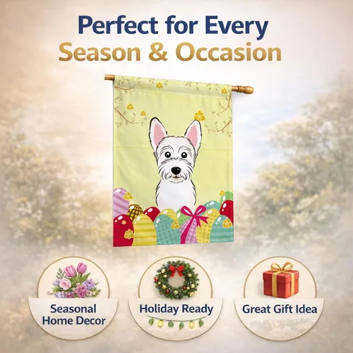 Vista 870 de Caroline's Treasures BB1923GF Bandera decorativa para jardín con diseño de Border Collie, para caza de huevos de Pascua, para jardín, jardín, patio