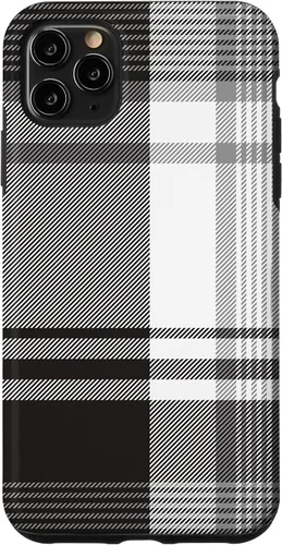 Vista 13 de Black White Grey Plaid Winter Fall Halloween Pattern Design Case for iPhone 17