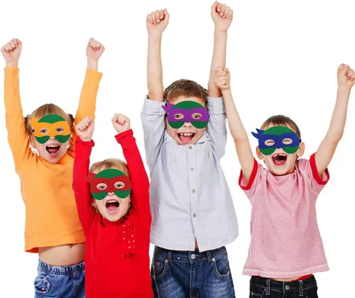 Vista 5 de Paquete de 24 máscaras de superhéroes para fiestas infantiles, juego temático de superhéroes, suministros de fiesta de cumpleaños, personajes