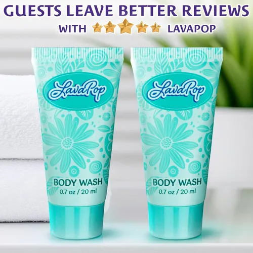 Vista 7 de LavaPop - Gel de baño tamaño viaje - Iris, violeta y ámbar, 0.7 onzas líquidas, paquete de 100 - Deleita a tus invitados con gel de baño calmante