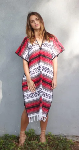 Vista 11 de Del Mex Poncho clásico de manta mexicana