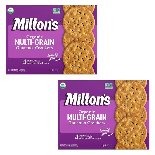 Vista 6 de Galletas Orgánicas de Milton, Multi-Grano - Certificadas Orgánicas, Proyecto Verificado No-Transgénico, Kosher, Hechas con 4 Granos Integrales y 3