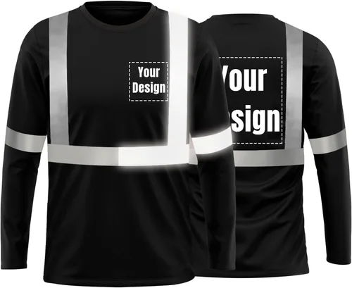 Vista 34 de La alta visibilidad reflexiva de las camisetas de la seguridad del logotipo de encargo Hola Vis de Verde neón