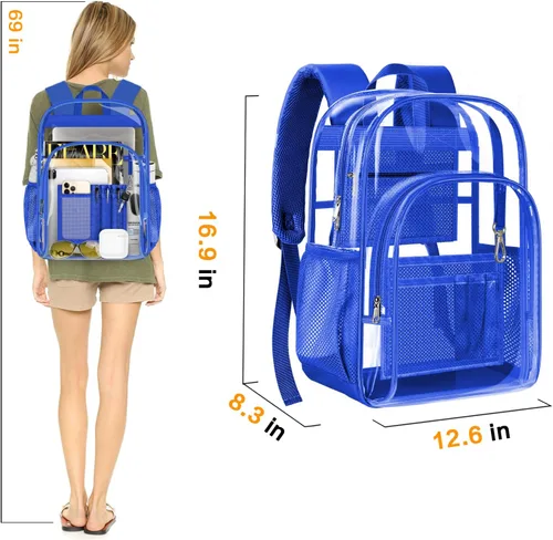 Vista 5 de PAMANO Mochila transparente, Azul