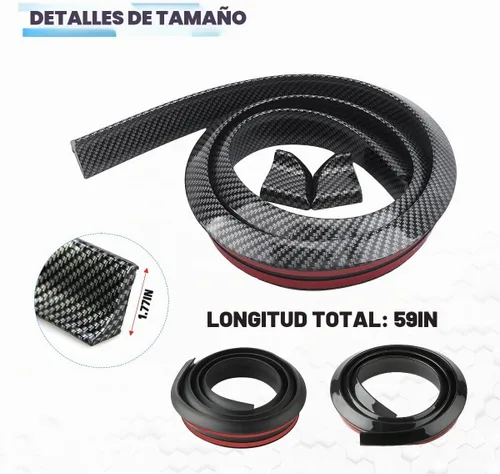 Vista 2 de Blilo Kit de alerón para maletero de automóvil, kit universal de barra de tira de ala trasera automotriz de 4.9 pies, instalación sin perforaciones