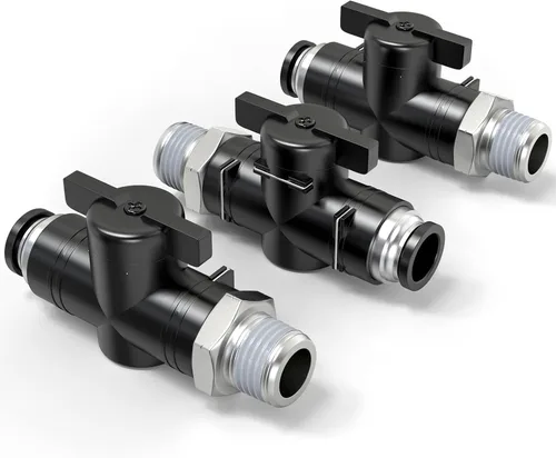 Vista 18 de TAILONZ PNEUMATIC BVU-1/2 OD Válvula de bola de control de flujo de aire Válvula de empuje para conectar accesorio (paquete de 1)
