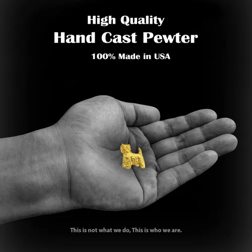 Vista 3 de Creative Pewter Designs Mini pin Westie de cuerpo completo chapado en oro DG478MP, Metal