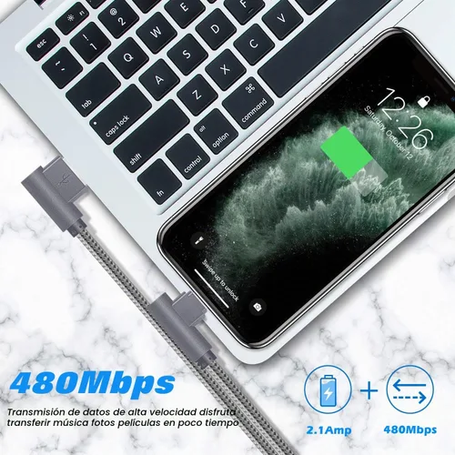 Vista 3 de APFEN Paquete de 3 cables de carga para iPhone 14 de 6 pies y 90 grados