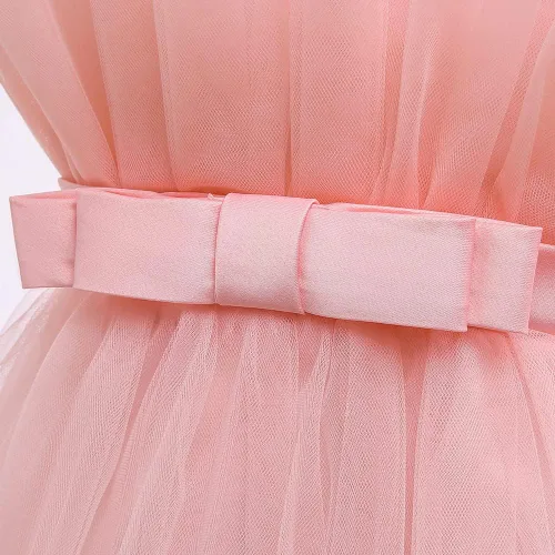 Vista 5 de 6M-9T - Vestido de baile con volantes para bebés y niñas, vestidos de encaje