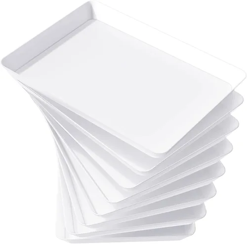 Vista 17 de Lifewit - 4 bandejas de servir para suministros de fiesta, plato de plástico reutilizable para servir alimentos para postres, aperitivos, frutas