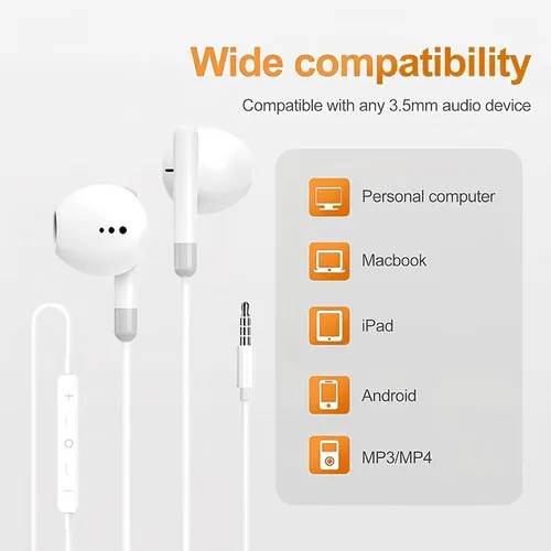 Vista 6 de Auriculares intrauditivos con cable con enchufe de 0.138 in, cable de 3.94 pies de largo, cancelación de ruido, sonido envolvente, diseño