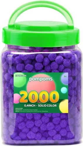 Vista 36 de Eppingwin - 2000 pompones negros, pompones suaves de 1 cm para manualidades, 0.4 pulgadas para proyectos de bricolaje de arte y manualidades (negro)