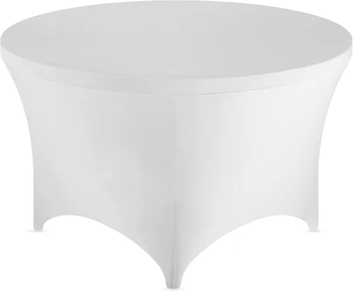 Vista 8 de FestiCorp Mantel redondo ajustable de elastano negro de 60 pulgadas, 5 pies