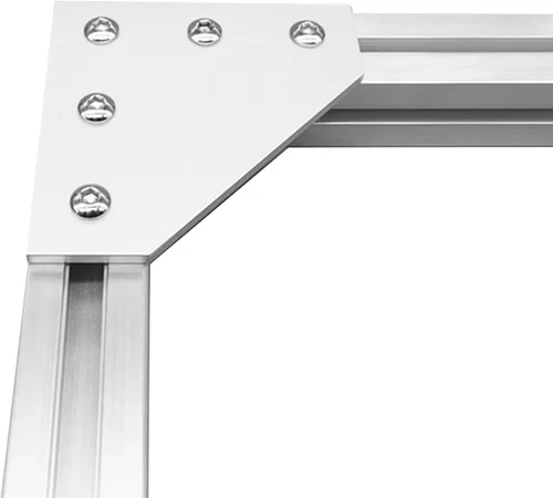 Vista 4 de 8 Conjuntos Perfiles de Extrusión de Aluminio Serie 10 Soportes de Esquina 1010 Conectores en L de Ángulo Recto de 90Grados con Tuercas y Pernos