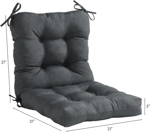 Vista 44 de Greendale Home Fashions Juego de 2 cojines de asiento y respaldo para exteriores, diseño Adobe Stripe 2