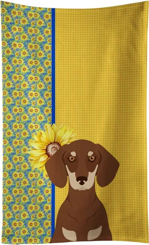 Vista 168 de Caroline's Treasures WDK5313KTWL - Toalla de cocina con diseño de girasoles de verano, color negro y tostado, Airedale Terrier, toalla de mano
