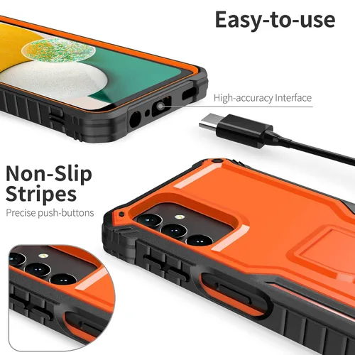 Vista 2 de ExoGuard Funda para Samsung Galaxy A13 5G, funda de goma resistente a los golpes con protector de pantalla para teléfono Samsung A13 5G, soporte