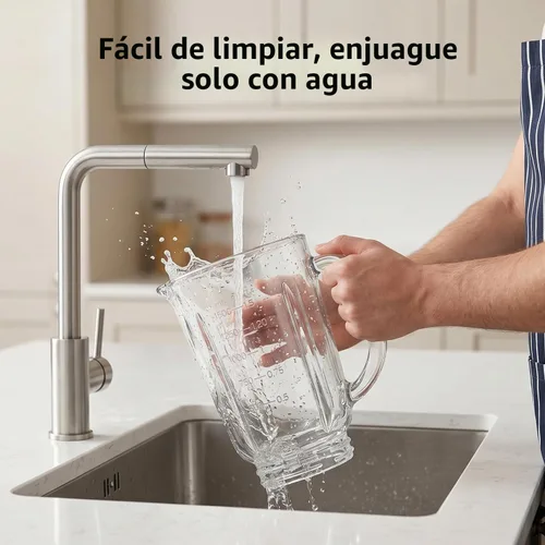 Vista 6 de Batidora de vidrio con 51 oz, 1100W, 2 velocidades + pulso, negro