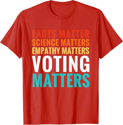 Vista 59 de Facts Matter Science Matters Voting Matters - Camiseta demócrata liberal, Negro, S