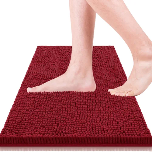 Vista 14 de Alfombras de baño de 47 x 17 pulgadas, súper absorbentes, suaves, gruesas, lavables a máquina, tapete de baño de felpilla antideslizante, tapete