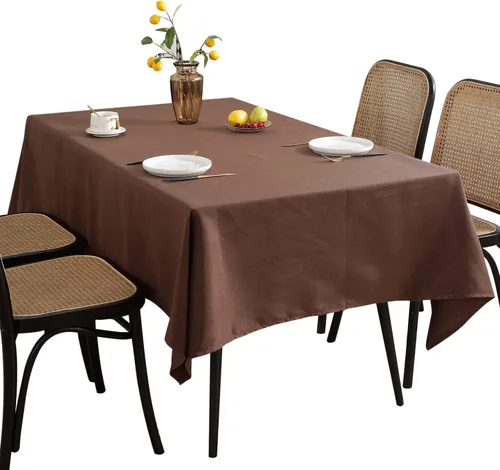 Vista 11 de Jeloris Mantel rectangular de lino de algodón, impermeable y a prueba de derrames, estilo nórdico, suave y resistente a las arrugas, mantel de tela