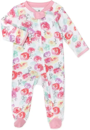 Vista 3 de HonestBaby Baby Girls' 2-Pack Organic Cotton Footed Pajama Sleep & Play