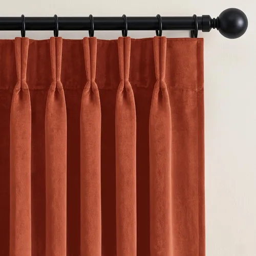 Vista 9 de MIULEE Cortinas opacas plisadas de terciopelo azul marino, 40 x 96 pulgadas