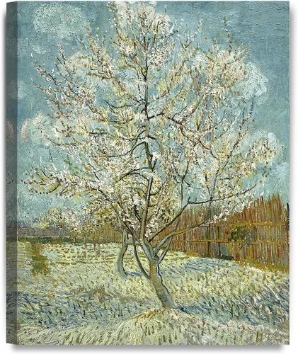 Vista 68 de Serie de pinturas de Vincent Van Gogh (favoritos). Reproducción de arte clásico de Van Gogh, impreso en lienzo, Algodón, Almond Blossom, 16x20