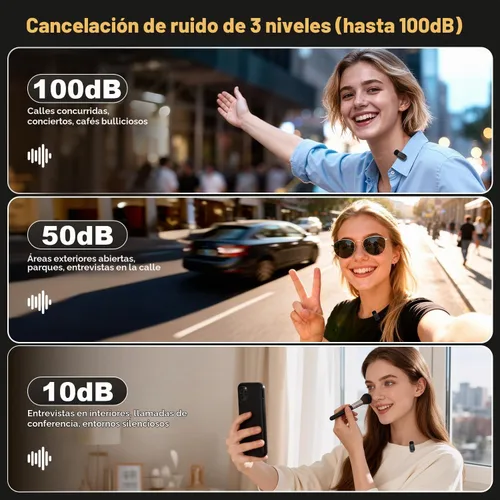 Vista 5 de Mini micrófono inalámbrico Lavalier para iPhone iPad Android