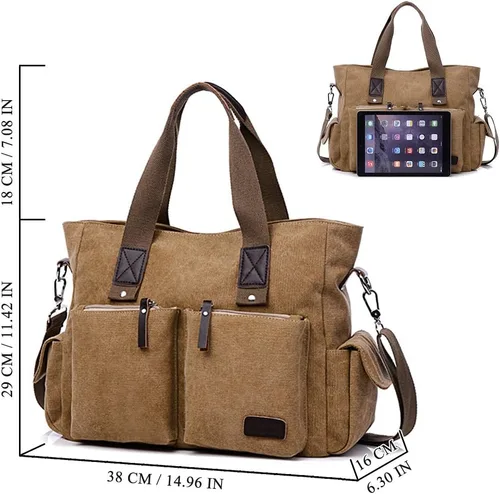Vista 4 de ToLFE Bolso de mano con asa superior para mujer, bolso de hombro, bolso de mensajero, bolso cruzado, bolsa de viaje para trabajo