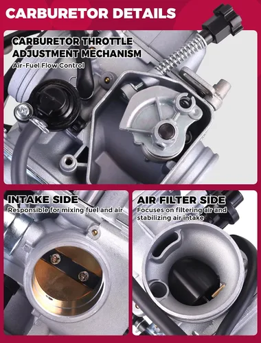 Vista 5 de Carburador para Honda Rancher 350 TRX350 2000-2006 TRX350FE TRX350FM TRX350TM TRX350TE TRX350ES